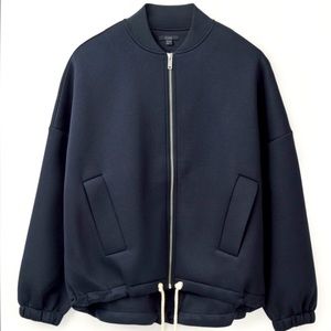 COS Oversized Neoprene-like Bomber Jacket - Navy